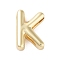 Rack Plating Brass Beads, for Personalized Name Necklace Making, Cadmium Free & Lead Free, Long-Lasting Plated, Real 18K Gold Plated, Letter K, 14.3x10x4.5mm, Hole: 1.5x10.5mm