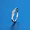 Twist Brass Micro Pave Clear Cubic Zirconia Finger Rings, Platinum, US Size 7(17.3mm)