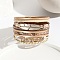 Feather Link PU Leather Multi-strand Bracelet, with Magnetic Clasp, PeachPuff, 7-5/8 inch(19.5cm)