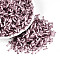 Glass Bugle Beads, Imitation Cat Eye, Pale Violet Red, 6.5~7x1.5~2mm, Hole: 0.8~1mm, about 13636pcs/pound