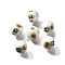 Printed Natural Wood, Pearlized, Carnival Series, Crown, 15.5x14.5mm, Hole: 4.5mm