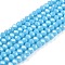 Electroplate Glass Beads Strands, Pearl Luster Plated, Faceted, Rondelle, Deep Sky Blue, 2.9~3.3x2mm, Hole: 0.8mm, about 135~140pcs/strand, 32~34cm