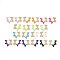 Brass Micro Pave Clear Cubic Zirconia Huggie Hoop Earrings, with Enamel, Real 18K Gold Plated, Nickel Free, Star, Mixed Color, 23x25.5x3mm, Pin: 0.9mm