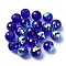 AB Color Plated Glass Beads, Faceted Round, Mauve, 10x9mm, Hole: 1.5mm