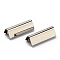 Brass Ribbon Crimp Ends, Crimp End Findings, Platinum, 20x7.5mm