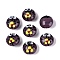 Handmade Bumpy Lampwork Beads, Beetle with Flower Pattern, Purple, 14.5x9~11mm, Hole: 1~1.4mm