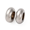304 Stainless Steel European Beads, Large Hole Beads, Rondelle, Stainless Steel Color, 10x4mm, Hole: 5mm