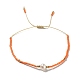 Glass Imitation Pearl & Seed Braided Bead Bracelets WO2637-24-1
