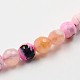 Dyed Natural Fire Crackle Agate Faceted Round Bead Strands G-O038-20K-1
