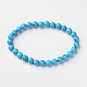 Synthetic Turquoise Round Bead Stretch Bracelets BJEW-L593-D07-1