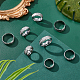 Dicosmetic 8 pz 8 taglia 201 anello per dito scanalato in acciaio inossidabile per uomo donna RJEW-DC0001-11-5