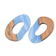 Opaque Resin & Walnut Wood Pendants RESI-S389-021A-C01-2