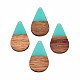 Transparent Resin & Walnut Wood Pendants RESI-N025-030-C04-2
