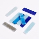 ガラスモザイクタイルカボション  工芸品用  rectanglee  ブルー  40.5~42.5x10~10.5x2.5~3mm  約200g/ボックス GLAA-G072-05B-2