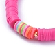 Bracelets élastiques faits à la main de perles heishi en pâte polymère BJEW-JB05088-04-2
