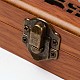 長方形木製ジュエリーネックレスボックス  ベルベットや金属の留め金付き  バリーウッド  25x6x4mm OBOX-F002-10-2