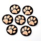 Dog Pawprint Pattern Luminous Dome/Half Round Glass Flat Back Cabochons for DIY Projects GGLA-UK0001-8mm-C04-1
