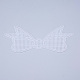 プラスチックメッシュキャンバスシート  刺繍用  アクリル毛糸クラフト  ニットとかぎ針編みのプロジェクト  蝶結び  ホワイト  7.7x19.3x0.15cm  穴：2x2mm DIY-M007-07-1