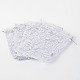 ローズプリントオーガンジーバッグ巾着袋  ギフトバッグ  長方形  ホワイト  18x13cm X-OP-R021-13x18-03-2