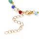 Rondelle Glass Charm Bracelets BJEW-JB05703-3