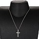304 Stainless Steel Rolo Chain Cross Pendant Necklaces NJEW-JN01287-6
