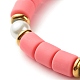 Bracciale elasticizzato con perline a cuore per donna ragazza BJEW-JB07183-7