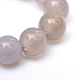 Brins ronds de perles en agate grise naturelle X-G-R345-6mm-07-4