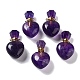 Natural Amethyst Perfume Bottle Pendants G-A026-16C-02-1