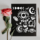 BENECREAT Witchcraft Theme Stencils 15.6x15.6cm The Devil's Eye Snake Moon Stainless Steel Stencil for Drawings and Woodburning DIY-WH0279-058-7