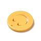 オペークアクリルパーツ  笑顔とフラットラウンド  ゴールド  19.5x2mm  穴：1.4mm OACR-B008-A02-2