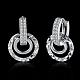 Brass Cubic Zirconia Hoop Earrings EJEW-BB31672-2