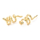 Rack Plating Brass Snake Cuff Earrings with Cubic Zirconia EJEW-D061-37G-1