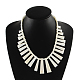 Freshwater Shell Beaded Bib Statement Necklaces NJEW-Q280-03A-2