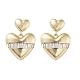 Серьги-пуссеты из латуни в форме сердца с фианитами EJEW-G371-06G-1