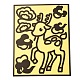 長方形のスポットカラーステッカー  漫画パズルレーザーステッカーおもちゃ  子供のための魔法のステッカーカラフルな創造的なステッカー  鹿の模様  18x14x0.04cm DIY-A009-11H-2