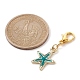 Décoration pendentif en émail en alliage d'étoile de mer HJEW-JM01633-3