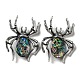 Dual-use Items Alloy Pave Dyed Shell Spider Brooch JEWB-C026-04B-AS-1