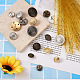 64Pcs 16 Style Brass Shank Buttons BUTT-TA0001-11-4