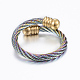 Set di braccialetti e anelli di coppia in acciaio inossidabile di tendenza SJEW-H073-12-6