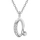 SHEGRACE Rhodium Plated 925 Sterling Silver Initial Pendant Necklaces JN913A-1