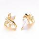 Brass Micro Pave Cubic Zirconia Stud Earrings EJEW-P119-11G-2