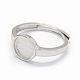 Componenti per anello da dito in argento sterling placcato rodio STER-E061-01C-P-3