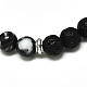 Natürliche schwarze Achat Perlen Stretch-Armbänder BJEW-R309-02-A08-2