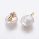 Colgantes naturales de perlas cultivadas de agua dulce PEAR-L027-13B-2