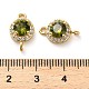 Brass Pave Cubic Zirconia Connector Charms KK-D093-09G-05-3