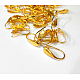 真鍮のピアスフック  水平ループ付き  ゴールドカラー  18x5.5x10.5mm  穴：3.5mm  18ゲージ  ピン：1mm KK-L134-05G-2