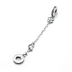 925 Sterling Silver European Beads with Safety Chain STER-E064-16AS-2