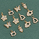 Fingerinspire 12 piezas 6 estilo latón micro pavé dijes de circonio cúbico transparente ZIRC-FG0001-04-4