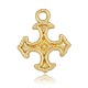Nickel Free & Lead Free Golden Alloy Rhinestone Coptic Cross Pendants PALLOY-J219-054-NR-2