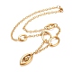 304 Stainless Steel Horse Eye Pendant Necklace with Oval Link for Women NJEW-G018-09G-2